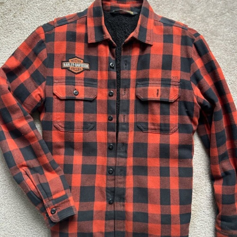 Harley Davidson Sherpa Lined Flannel shirt/jacket